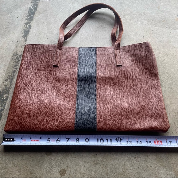Vince Camuto Brown and Black Leather Tote Bag - Picture 5 of 6